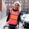 High viz pink and orange bib for cycling and horse riding