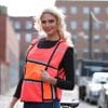 High viz pink and orange bib for cycling and horse riding