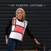High viz white, pink and orange bib for cycling and horse riding
