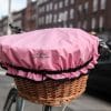 Pink waterproof bike basket cover
